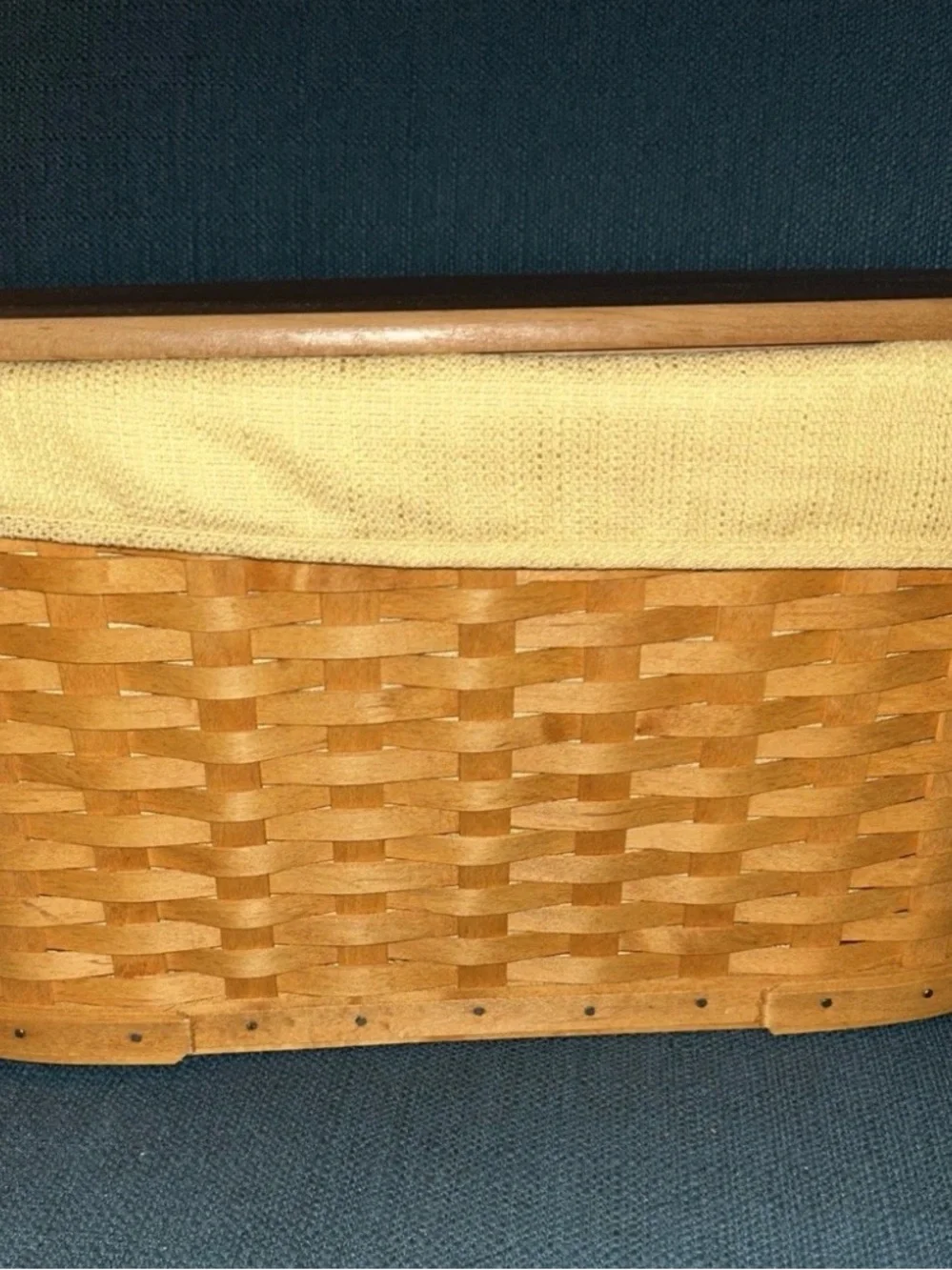 Longaberger 2002 Sm Work Load Basket w/ WoodCrafts Lid, 2 Liners and Protector